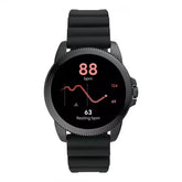 Fossil Gen 5E Stainless Steel HR Touchscreen For Men, Smartwatch with Speaker, Heart Rate, GPS, Music Storage and Smartphone Notifications, Leather Strap (Black) (Pre-Owned)